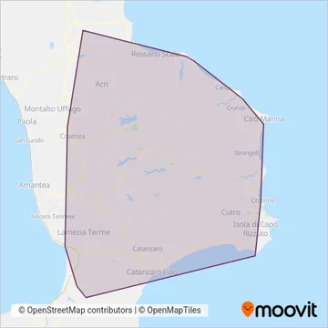 Romano Autolinee Regionali s.p.a. coverage area map