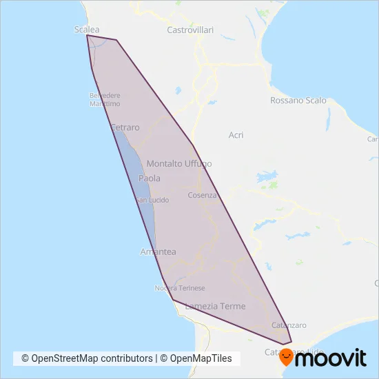 Area coperta dal servizio di Consorzio Autolinee TPL s.r.l.