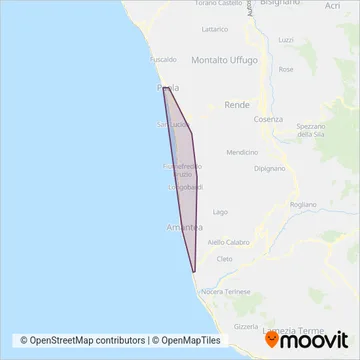 Societa' Autolinee Tirreniche coverage area map