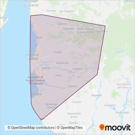 Area coperta dal servizio di ATAM