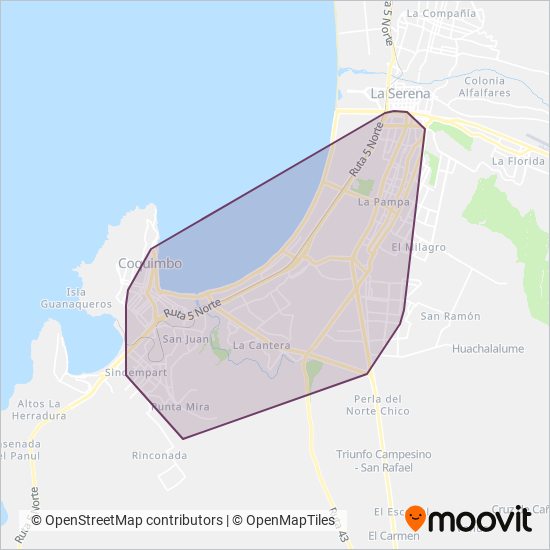 Mapa del área de cobertura de LISERCO