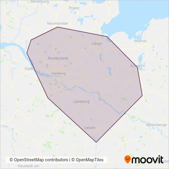 DB (Bus) coverage area map