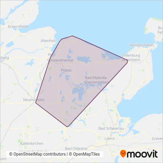 Verkehrsbetriebe Kreis Plön GmbH coverage area map