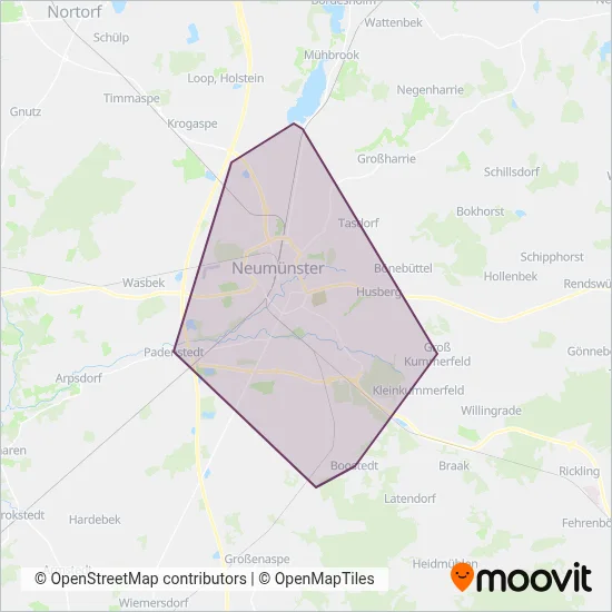 SWN Stadtwerke Neumünster GmbH coverage area map