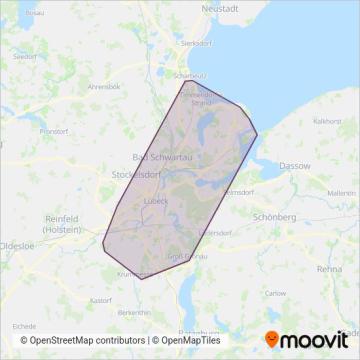 Схема покрытия компании Stadtwerke Lübeck Mobil GmbH