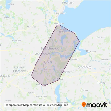 Схема покрытия компании Stadtwerke Lübeck Mobil GmbH