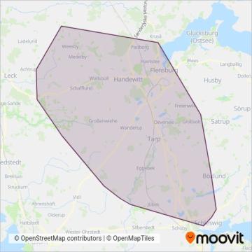 Схема покрытия компании Verkehrsbetriebe Schleswig-Flensburg GmbH