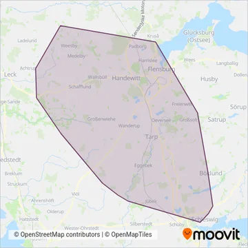 Схема покрытия компании Verkehrsbetriebe Schleswig-Flensburg GmbH
