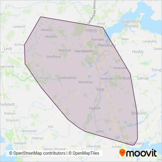 Verkehrsbetriebe Schleswig-Flensburg GmbH coverage area map