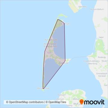 Схема покрытия компании Sylter Verkehrsgesellschaft