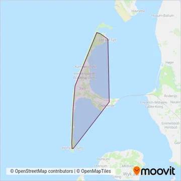 Схема покрытия компании Sylter Verkehrsgesellschaft