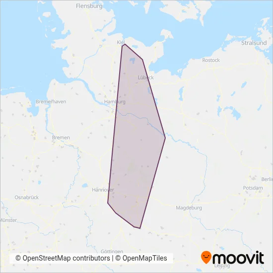 erixx (Rail) coverage area map