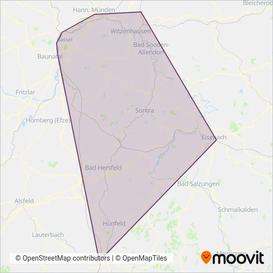 cantus Verkehrsgesellschaft coverage area map