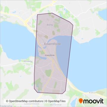 Схема покрытия компании Stadtverkehr Eckernförde