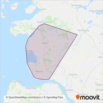 Схема покрытия компании DB Regio Bus Nord GmbH