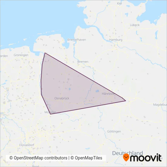 WestfalenBahn coverage area map