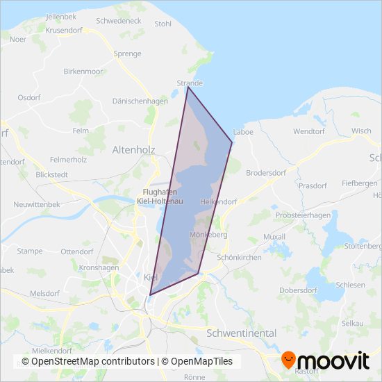 Schlepp- und Fährgesellschaft Kiel mbh (SFK) coverage area map