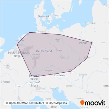 Схема покрытия компании DB Fernverkehr (Codesharing)