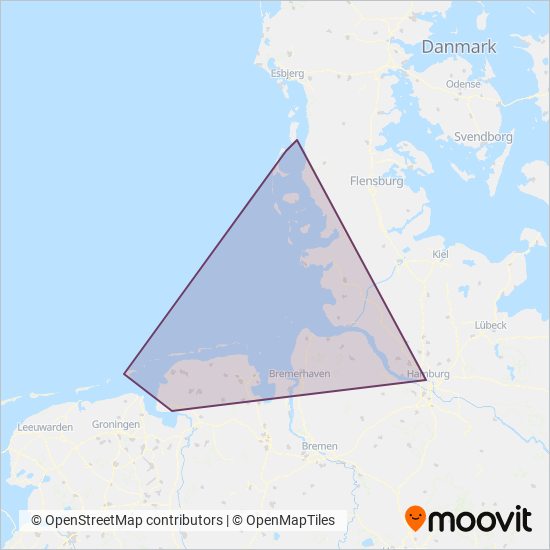 Nahreisezug coverage area map