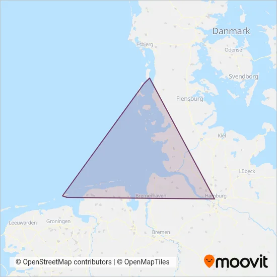 Nahreisezug (Ferry) coverage area map
