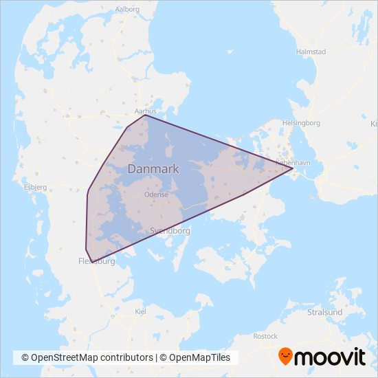 Dänische Staatsbahnen Verbundsgebiet