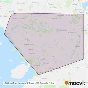 Схема покрытия компании Rohde Verkehrsbetriebe NF Mitte