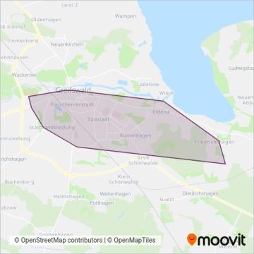Схема покрытия компании Verkehrsbetrieb Greifswald