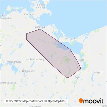 Схема покрытия компании Verkehrsgesellschaft Vorp.-Greifswald