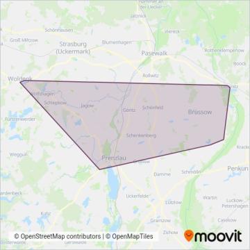 Схема покрытия компании Uckermärkische Verkehrsgesellschaft