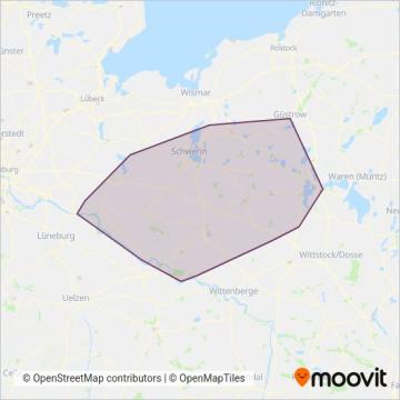 Схема покрытия компании Verkehrsgesellschaft Ludwigslust-Parchim