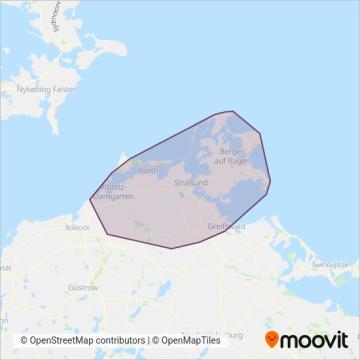 Схема покрытия компании Verkehrsgesellschaft Vorpommern-Rügen (Автобус)