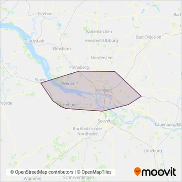 S-Bahn Hamburg (Rail) coverage area map