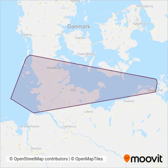Nahreisezug (Ferry) coverage area map