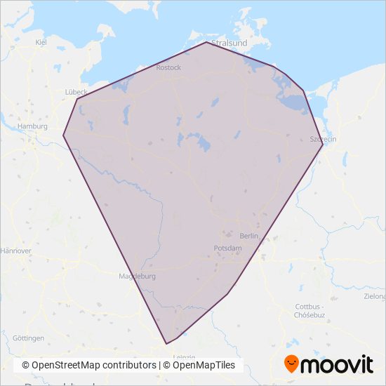 DB Regio AG Nordost coverage area map
