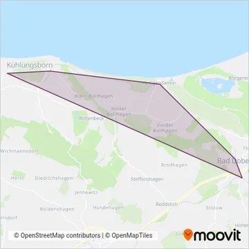 Mecklenburgische Bäderbahn Molli coverage area map