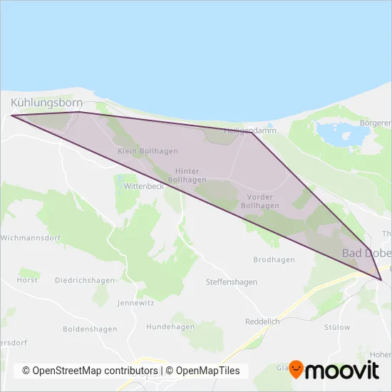 Mecklenburgische Bäderbahn Molli coverage area map