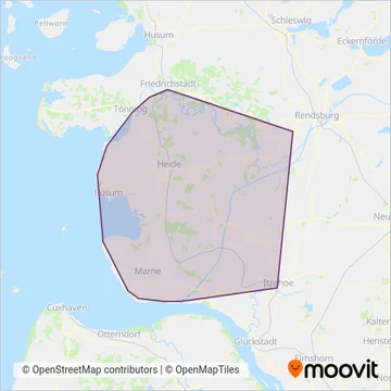 Схема покрытия компании DB Regio Bus Nord GmbH