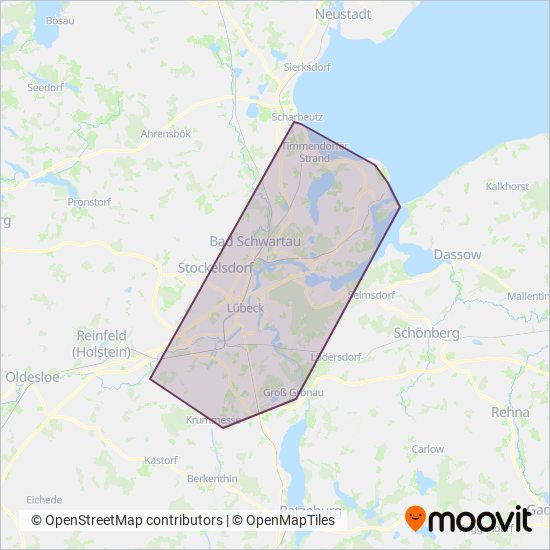 Stadtwerke Lübeck Mobil GmbH coverage area map