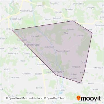 Схема покрытия компании Regionalbus Braunschweig GmbH