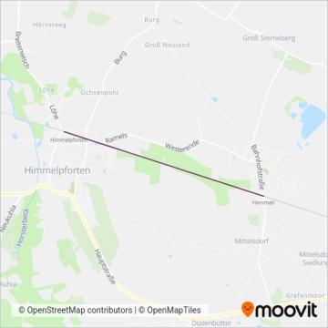 Схема покрытия компании Regionalverkehre Start Deutschland GmbH Unterelbe