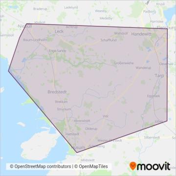 Схема покрытия компании Norddeutsche Verkehrsbetriebe NF Mitte