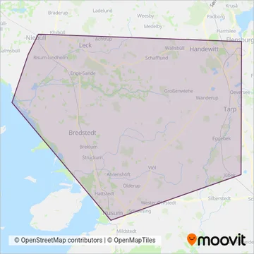 Схема покрытия компании Norddeutsche Verkehrsbetriebe NF Mitte