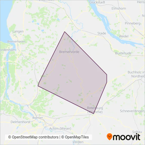 Eisenbahnen und Verkehrsbetriebe Elbe-Weser GmbH Verbundsgebiet