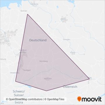 Схема покрытия компании Österreichische Bundesbahnen
