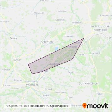 Схема покрытия компании Weser-Ems-Bus Betrieb Bremen