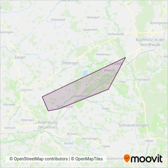 Weser-Ems-Bus Betrieb Bremen coverage area map