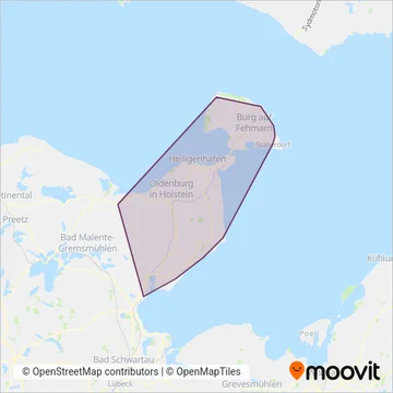 Схема покрытия компании Norddeutsche Verkehrsbetriebe Ostholstein Nord