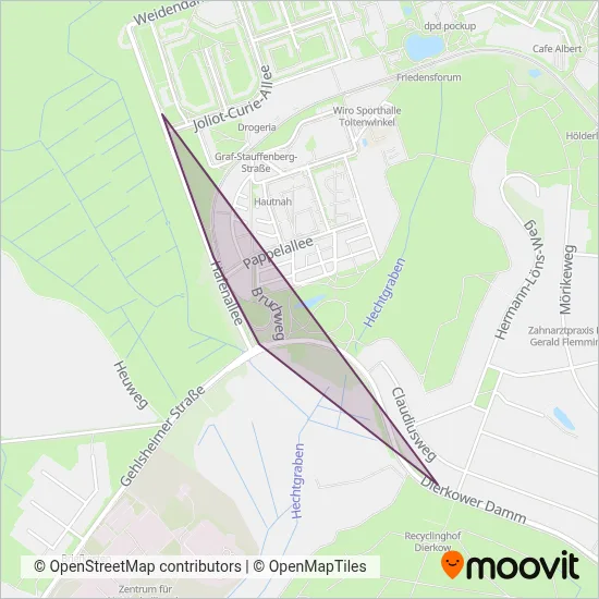 Ersatzverkehr1 coverage area map