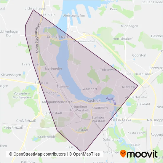 Straßenbahn-RSAG coverage area map