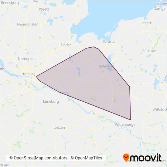 DB Regio Bus Mitte coverage area map